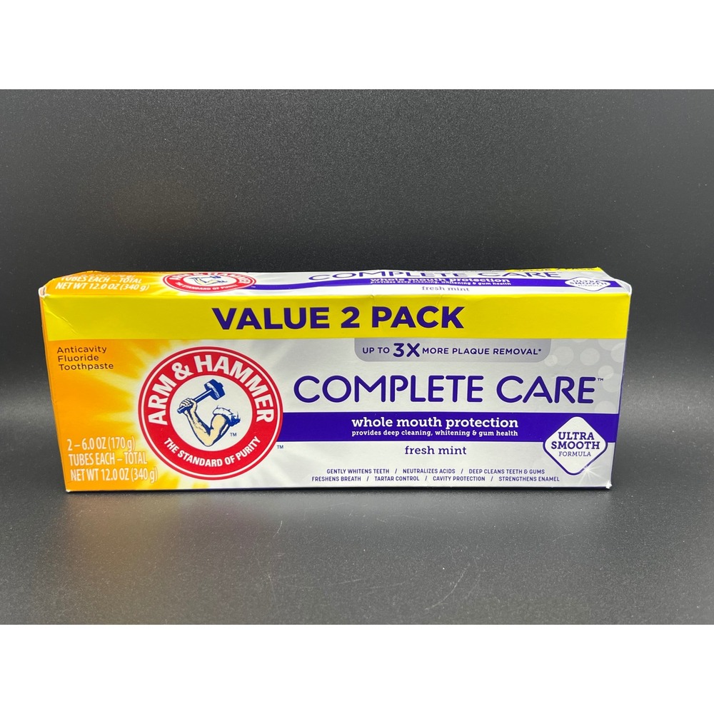 Arm & Hammer Complete Care Toothpaste 2 Pack Fresh Mint 6oz Tubes 12oz Total